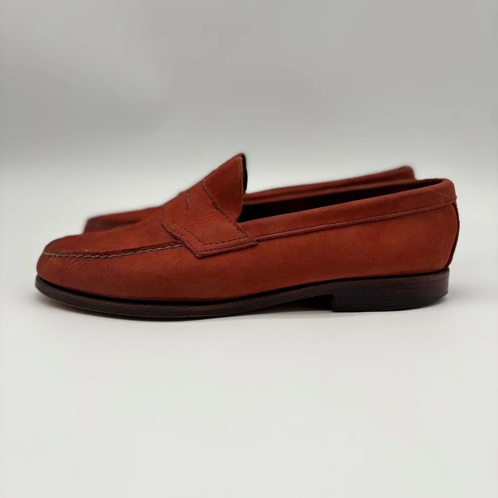 GH Bass Weejuns Heritage Collection Rust Nubuck Penny Loafers Mens 10 M